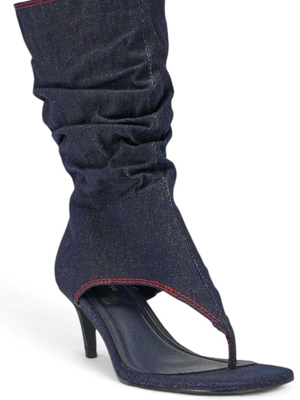 🔥🔥AZALEA WANG NIAMH DENIM GLADIATOR KITTEN HEEL SANDAL NWT